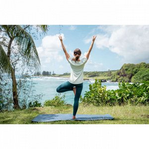 Легинсы техничные для мягкой йоги экологичные женские зеленовато-синие kimjaly