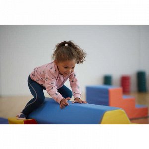 Легинсы детские для девочек 500 Baby Gym темно-синие DOMYOS