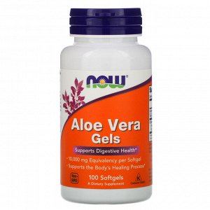 Now Foods, Aloe Vera Gels, 100 мягких желатиновых капсул