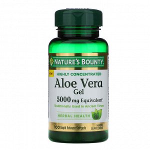 Nature&#x27 - s Bounty, Aloe Vera Gel, 5,000 mg Equivalent, 100 Rapid Release Softgels