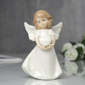 Сувенир "Ангел с розочкой на платье" 13х8х6 см