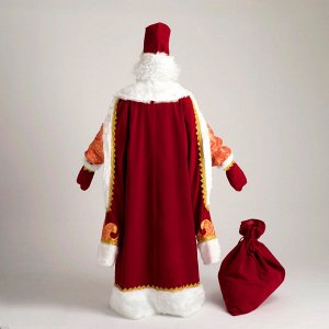 Карнавальный костюм «Царский Дед Мороз», шуба, шапка, варежки, борода, парик, мешок, р. 54-56, рост 188 см