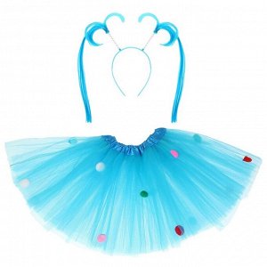 Карнавальный набор «Девочка», 2 предмета: юбка, ободок, цвет голубой