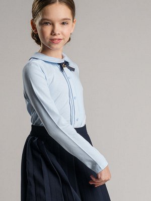 Блузка трикотажная для девочек синий
