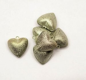 Бубенец сердце металлический 3,5 см 25 шт