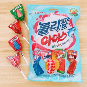 LOTTE Lollipop ice (candy 15) леденцы на палочке, мороженое 15 шт 165 гр