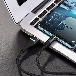 Кабель USB - Type-C Hoco U76 Fresh магнитный  120см 2A (black)