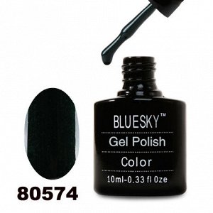 Гель лак Bluesky 80574-Темно-зеленый с микроблеском,плотный