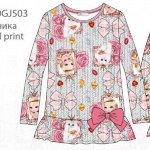 Туника (платье) д/дев Juno AW20GJ503 Miss Pink рисунок