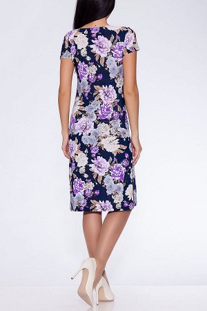 TEXCOM Платье Темно-синий/фиолетовые цветы
