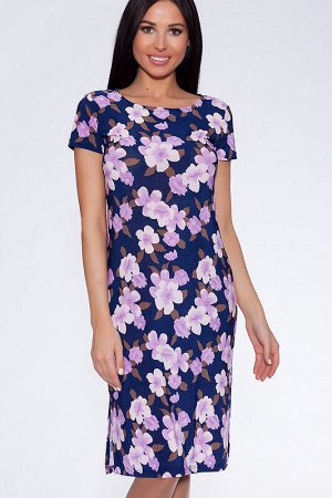TEXCOM Платье Темно-синий/сиреневые цветы