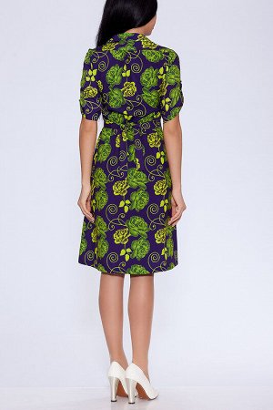 Emansipe Платье-рубашка Фиолетовый/зелёный