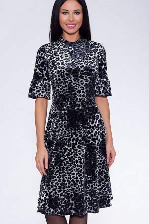 Платье Серый/леопард