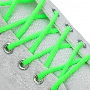 Шнурки для обуви, пара, d = 3 мм, 120 см, цвет зелёный неоновый
