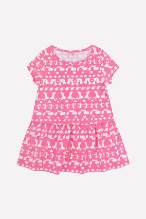 Платье для девочки Crockid К 5512 ярко-розовый, зверята