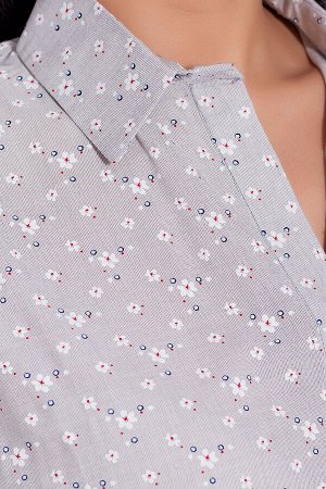 Блуза Серо-бежевый/цветы