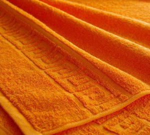 Махровое гладкокрашенное полотенце 70*140 см (Оранжевый)
