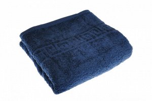 Махровое гладкокрашенное полотенце 70*140 см (Темно-синий)
