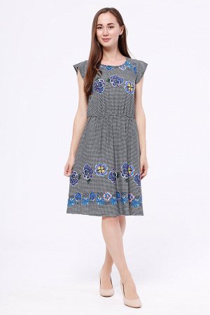 TEXCOM Платье Черно-белый/синий