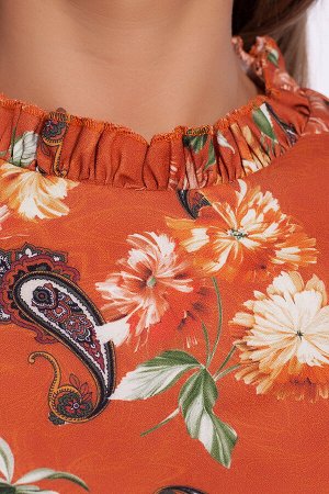 Платье Оранжевый/цветы