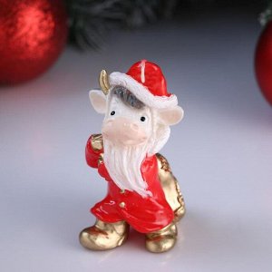 Свеча декоративная "Бычок- Дед Мороз", микс, 6?6,5?10 см
