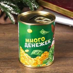 Копилка-банка металл "Много денежек для большого счастья"