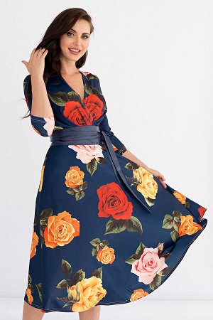 Платье "Прекрасная Роза" (поясок в подарок) П1579-18