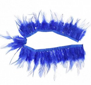Лента перьев для декора размер 1 шт 50х9 см цвет Синий