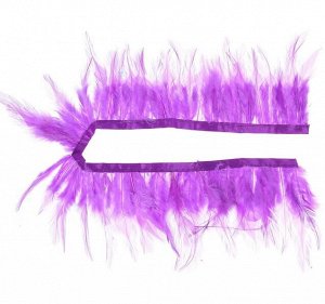Лента перьев для декора размер 1 шт 50х9 см цвет Фиолетовый
