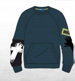 Джемпер (толстовка) д/мал Juno  CRAZY GETUP изумрудный/зеленый