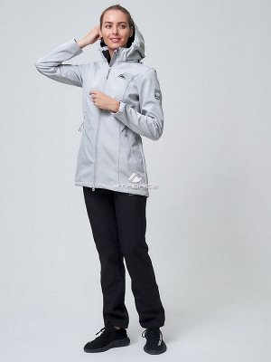 Женский осенний весенний костюм спортивный softshell светло-серого цвета 02037SS