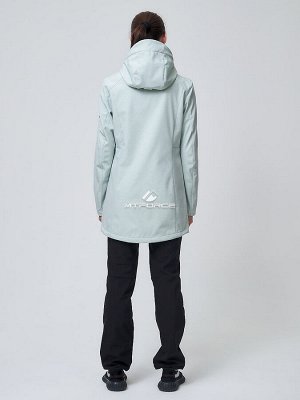 Женский осенний весенний костюм спортивный softshell бирюзового цвета 02037Br