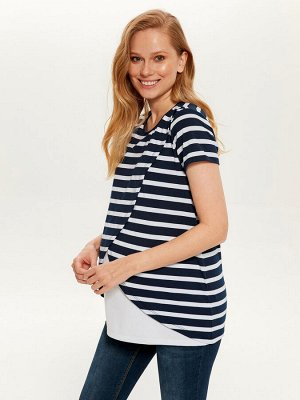 Футболка Тип товара: Футболки; боди и Mайки
РАЗМЕР: L, M, S, XL, XXL;
ЦВЕТ: Navy Striped
СОСТАВ: Основной материал: 76% Полиэстер 21% Вискоза