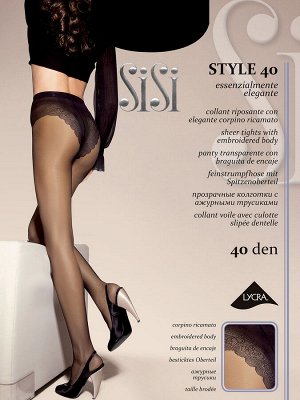 Колготки Style 40 прозрачные эластичные колготки с ажурными трусиками