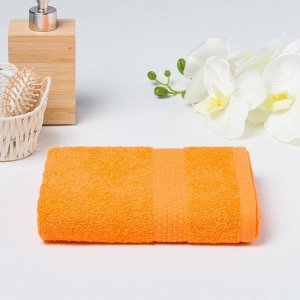 Полотенце махровое гладкокрашеное «Эконом» 70х130 см, цвет оранжевый