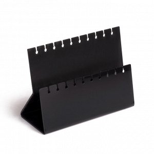 Подставка под серёжки на 10 пар, 2 ряда, 15,5x6,5x11,5, 2 мм в защитной плёнке, цвет черный