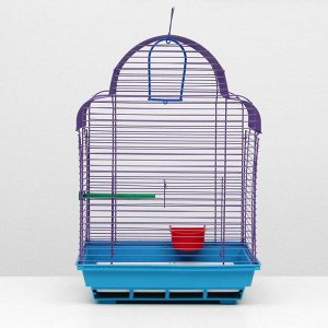 Клетка для птиц "Купола" комплект, 35 х 29 х 51 см, синий/фиолетовый
