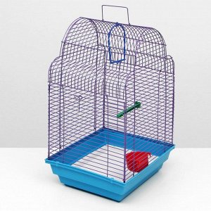 Клетка для птиц "Купола" комплект, 35 х 29 х 51 см, синий/фиолетовый