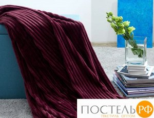 ПКфл-19-1617-100-150 Покрывало (плед) "Фланель жаккард" Бургунди 100х150