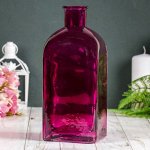Ваза &quot;Цитадель Штоф&quot; сливовый прозр. d-2.5см  22см МИКС