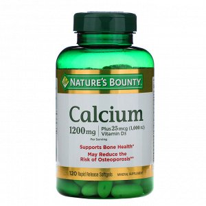 Nature&amp;#x27 - s Bounty, Calcium Plus Vitamin D3, 1,200 mg, 120 Rapid Release Softgels