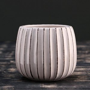 Кашпо керамическое сферическое белое 11*11,5см