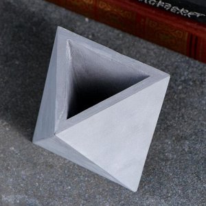 Кашпо бетонное «Абстракция», серое, 9x9x9 см