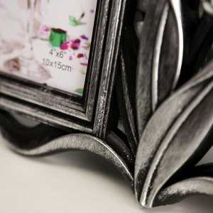 Фоторамка-коллаж на 2 фото 10x15 см «Тюльпаны», т. серебро, 20x31 см