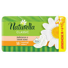 NATURELLA Classic Женские гигиенические прокладки ароматизир с крылышк Camomile Normal Duo 18шт