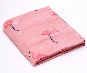 Муслиновая пеленка Розовый фламинго (бамбук-хлопок)