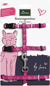 Hunter шлейка для кошек и собак by Laura нейлон розовая