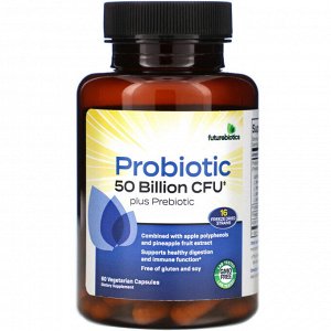 FutureBiotics, Probiotic Plus Prebiotic, 50 Billion CFU, 60 Vegetarian Capsules