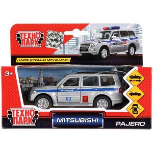 SB-17-61-MP(P)-WB ТМ ТЕХНОПАРК. МЕТАЛЛ MITSUBISHI PAJERO ПОЛИЦИЯ 12 СМ, ОТКРЫВ. ДВЕРИ, ИНЕРЦ. В КОР. в кор.2*24шт