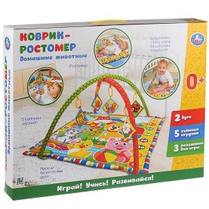 B1387963-R-N Детский игровой коврик с мягкими игрушками-пищалками на подвеске в русс. кор. Умка в кор.12шт